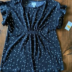 A glow maternity black polka dot shirt size S
